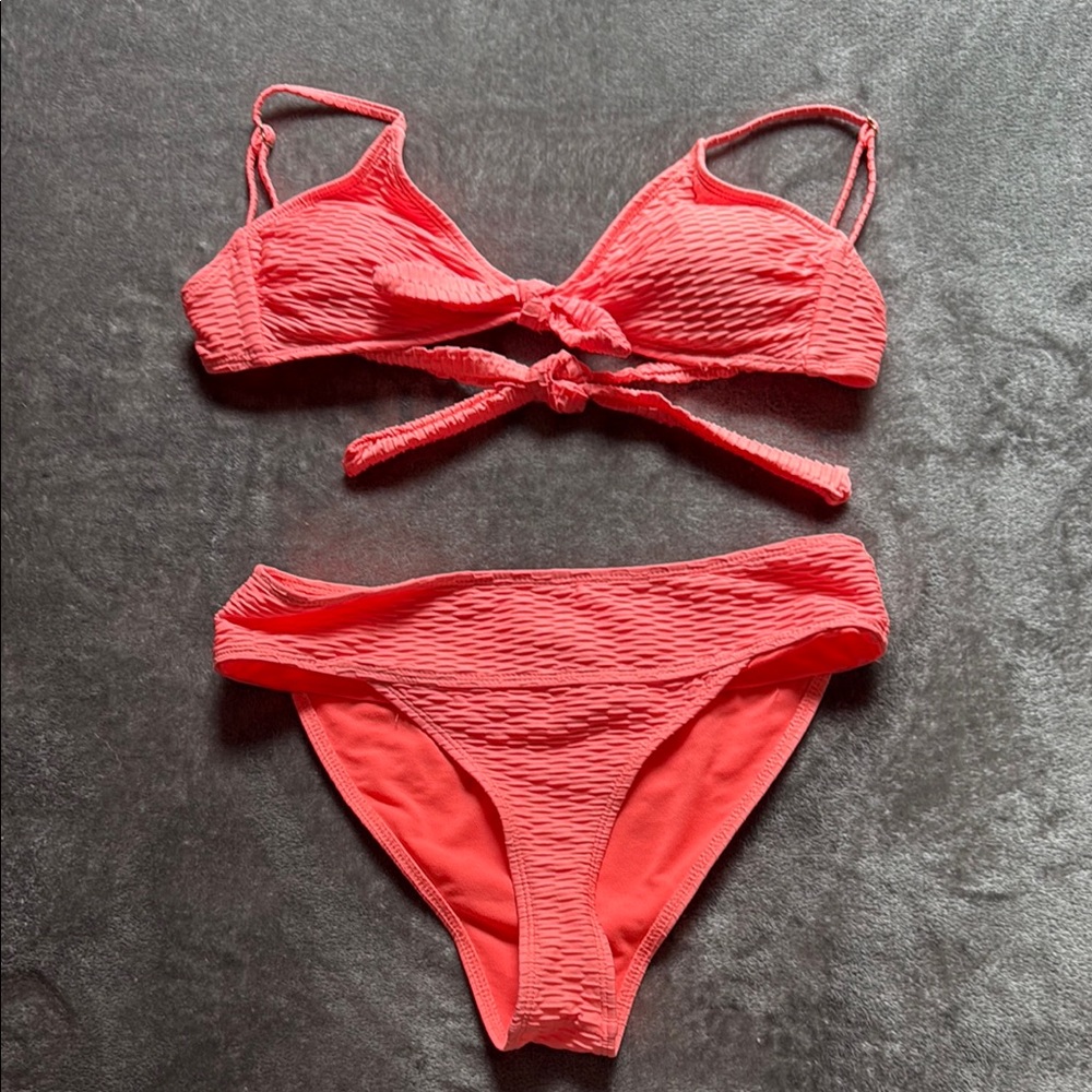 Forever 21 Coral Textured Bikini